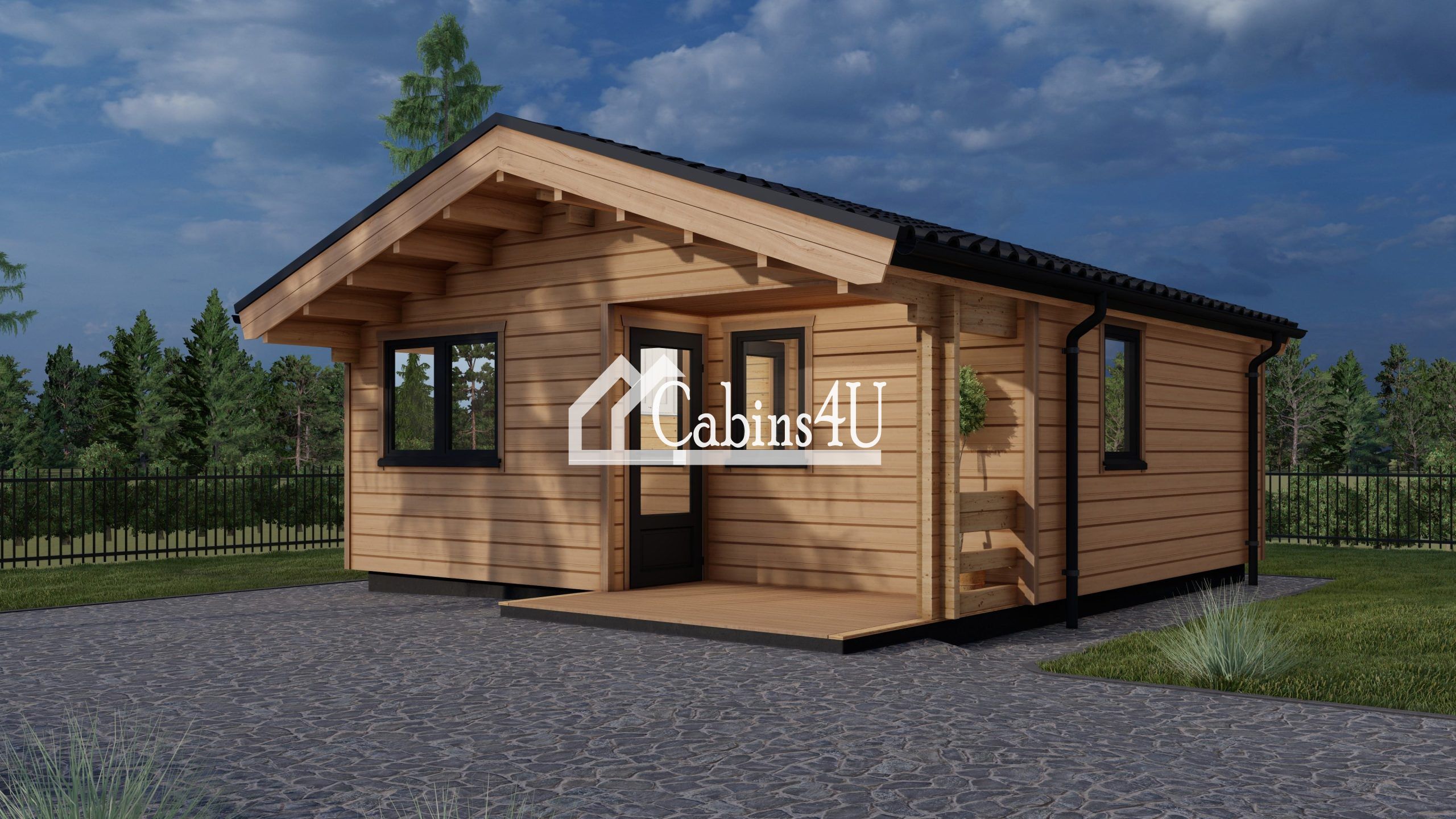 Model 28 (2 Bedroom Log Cabin 6x6m)